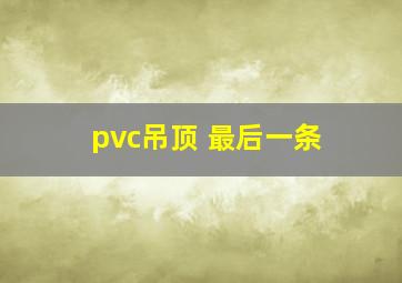 pvc吊顶 最后一条